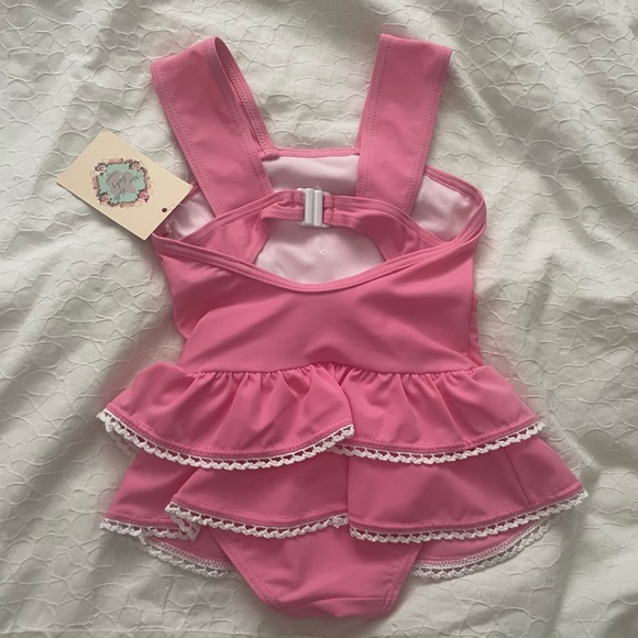 NWT toddler size 3T sweet pink designer bathing suit - Picture 4 of 6